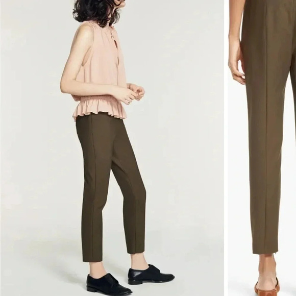 THEORY EUC Alettah Approach Crop Pants Ankle Zip Stretch 6 - Picture 4 of 12